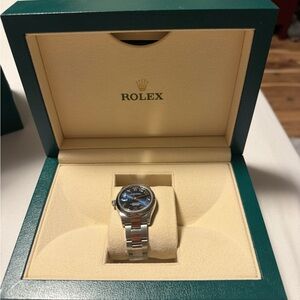 Rolex Datejust 31 Watch with Blue Dial and Silver Band
